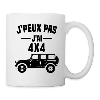 Je peux pas j ai 4X4 - Mug blanc - blanc - Droite