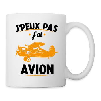 Je Peux Pas J ai Avion - Mug blanc - blanc - Droite