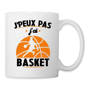 J'peux pas j'ai basket - Mug blanc - blanc - Droite