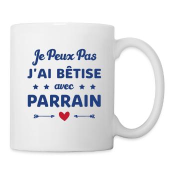 je peux pas j ai bêtise avec Parrain - Mug blanc - blanc - Droite