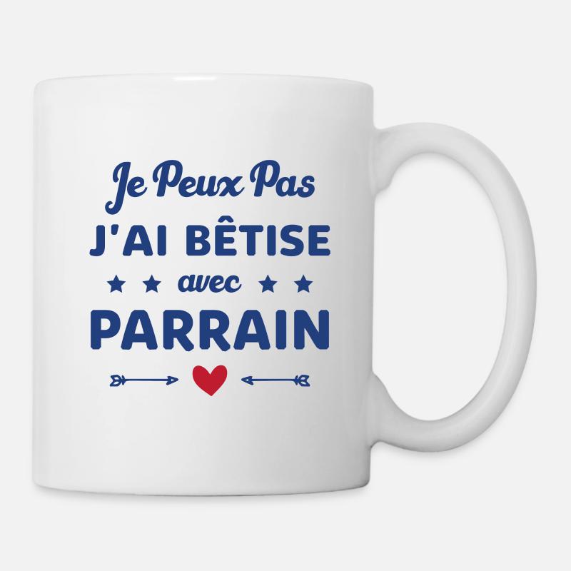 je peux pas j ai bêtise avec Parrain - Mug blanc - blanc