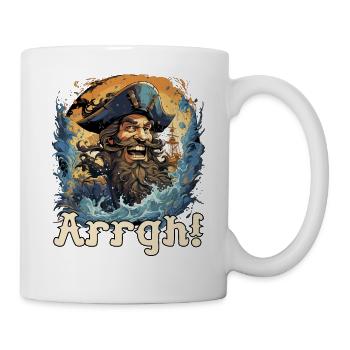 Arrgh! Lustiges Piraten Kostüm Damen Herren Kinder - Tasse - Weiß - Rechts