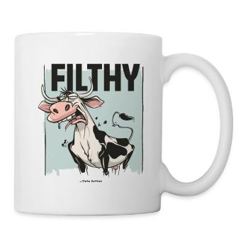 Disgusted cow, dirty and grubby - Mug - white - Right