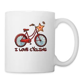 Ich liebe Radfahren - Tasse - Weiß - Rechts