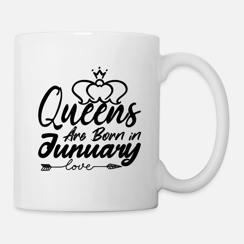 Janvier anniversaire. reines naissent en janvier. - Mug blanc - blanc