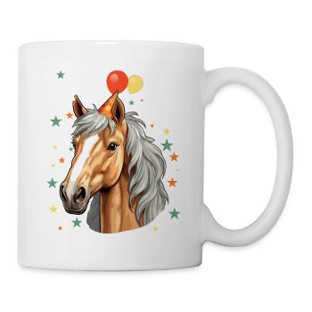 Ich bin 6 Jahre alt Pferde Pferd 6. Geburtstag - Tasse - Weiß - Rechts