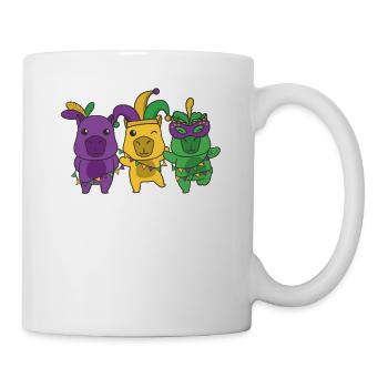 Mardi Gras Capybara Faschings Kostüm - Tasse - Weiß - Rechts