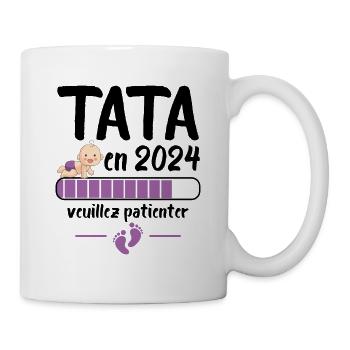 Cadeau Tata Annonce Grossesse Future Tante 2024 - Mug blanc - blanc - Droite