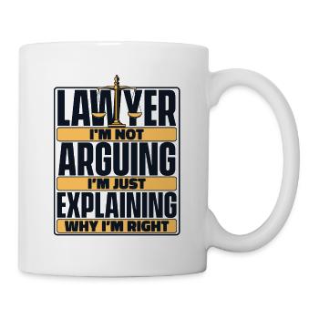 Je ne dis pas que j’explique simplement le conseiller juridique - Mug blanc - blanc - Droite