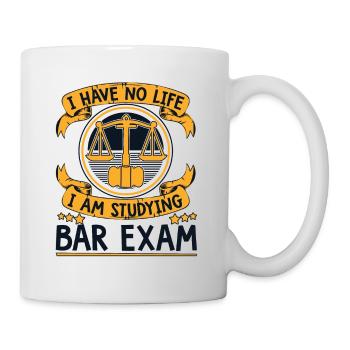 Je n’ai pas de vie, j’étudie le barreau, l’examen juridique - Mug blanc - blanc - Droite
