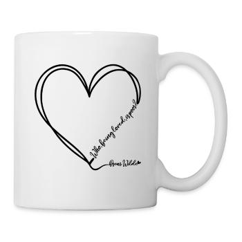 Oscar Wilde's love quote heart design - Mug - white - Right