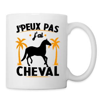 je peux pas j ai cheval - Mug blanc - blanc - Droite