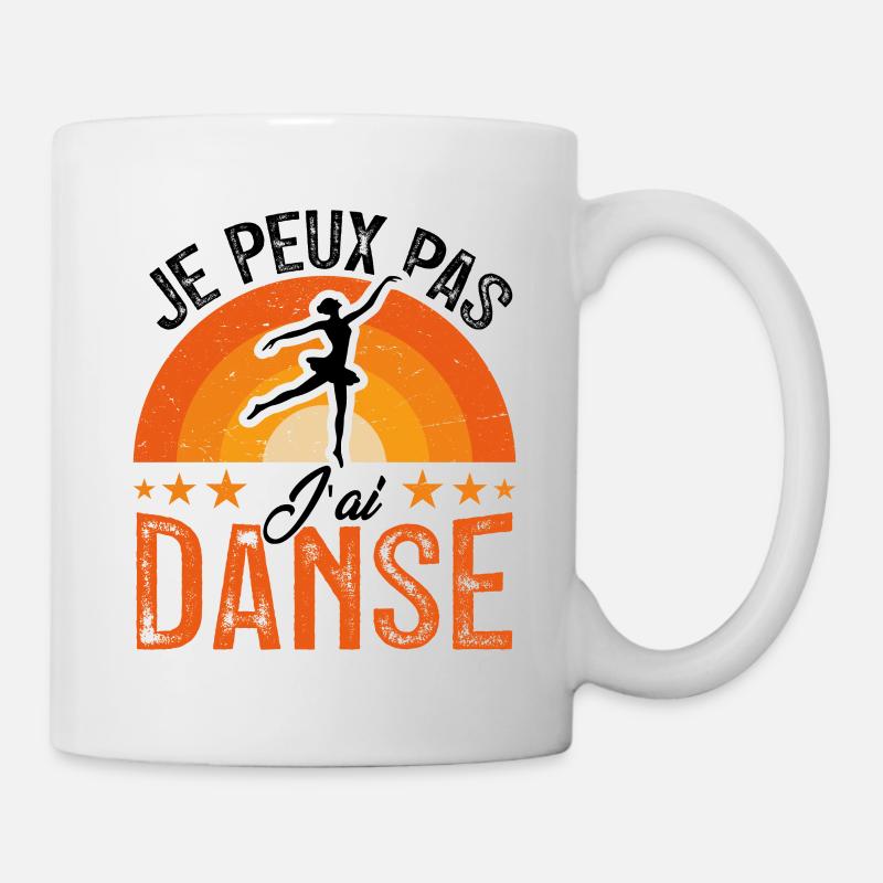 j'peux pas j'ai Danse - Retro Vintage - Mug blanc - blanc