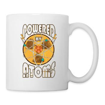 Powered by Atoms Funny Sayings Physics Gift - Mug - white - Right