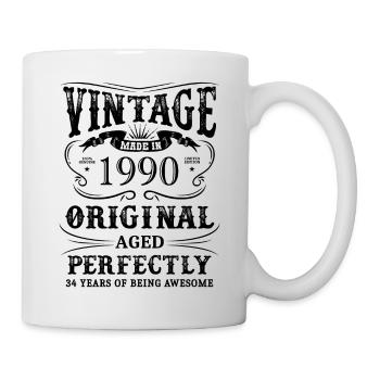 Vintage Made In 1990 34 ans d’être génial - Mug blanc - blanc - Droite