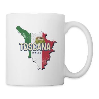 Toskana Italien Retro Landkarte Vintage Souvenir - Tasse - Weiß - Rechts