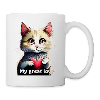 VALENTINE'S DAY CAT HEART My great love - Mug - white - Right