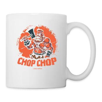Chop Chop: Kämpfender Barbar mit Axt - Tasse - Weiß - Rechts