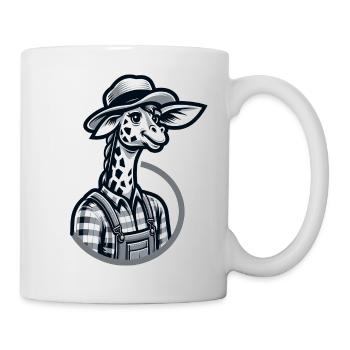Cute Giraffe Farmer - Tasse - Weiß - Rechts