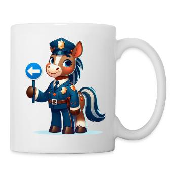 Cute Horse Police Officer - Mug - white - Right