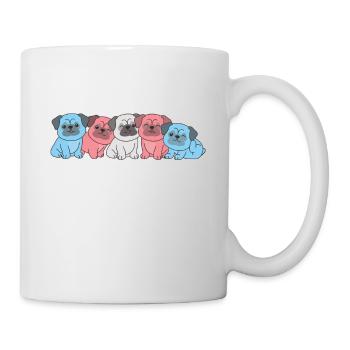 Transgender Flag Pug Pride LGBTQ Cute Dogs - Mug - white - Right