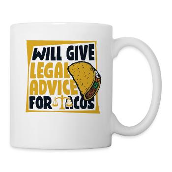 Donnera des conseils juridiques pour les tacos Procureur général - Mug blanc - blanc - Droite