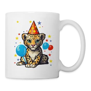 Ich bin 7 Jahre alt Leoparde Leopard 7. Geburtstag - Tasse - Weiß - Rechts