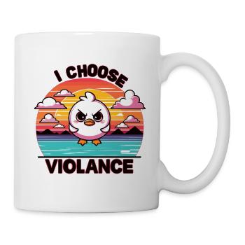 Je choisis la violance, le poulet en colère - Mug blanc - blanc - Droite