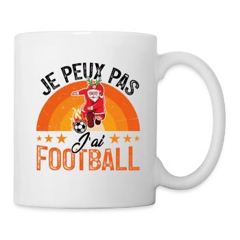 je peux pas j ai foot - Mug blanc - blanc - Droite