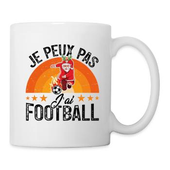 je peux pas j ai foot - Mug blanc - blanc - Droite