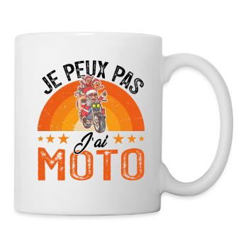 Je peux pas j ai moto - Mug blanc - blanc - Droite