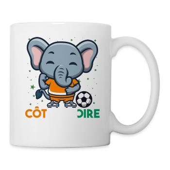 Côte D'ivoire 2024 Maillot Foot Éléphant Drapeau - Mug blanc - blanc - Droite