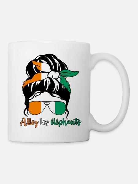 Maillot Foot Côte D'ivoire 2024 Supporter Eléphant - Mug blanc - blanc