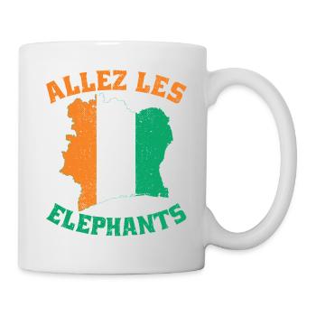 Les Elephants Maillot Football Côte D'ivoire 2024 - Mug blanc - blanc - Droite