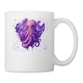 Palette rose poulpe Kraken super mignon - Mug blanc - blanc - Droite