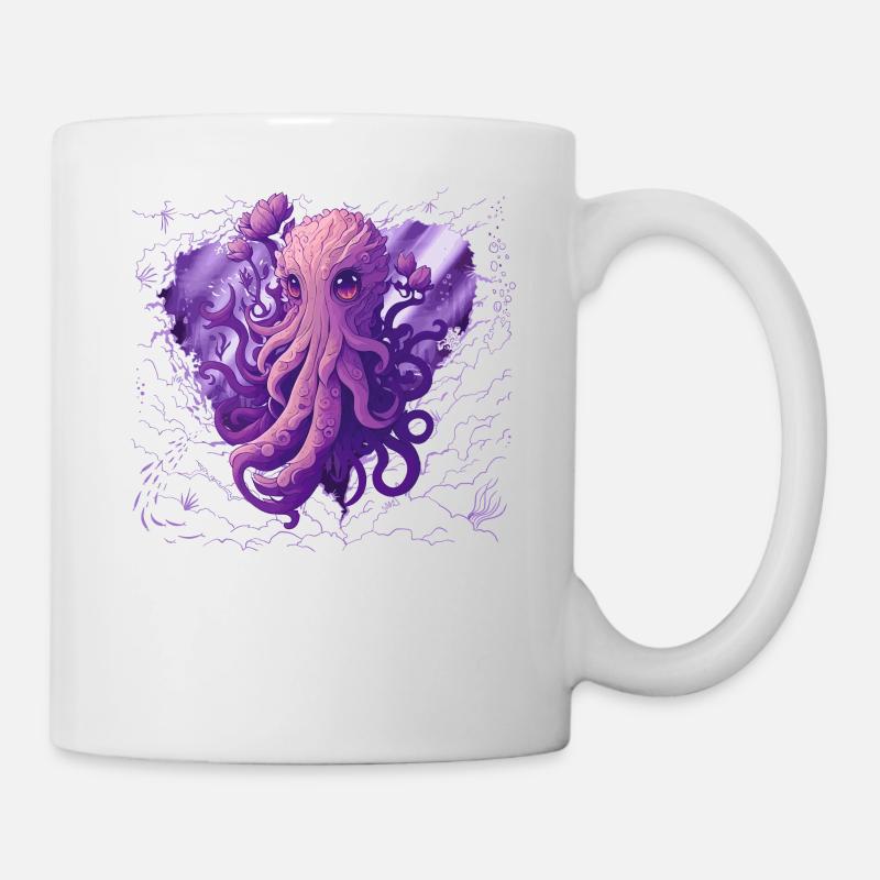 Palette rose poulpe Kraken super mignon - Mug blanc - blanc