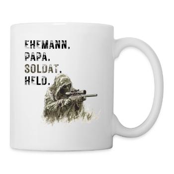 Ehemann Papa Soldat Held - Tasse - Weiß - Rechts