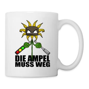 Gegen Grüne Politik Ampel Sonnenblume - Tasse - Weiß - Rechts