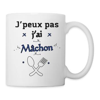J Peux pas j ai Mâchon noir - Mug blanc - blanc - Droite