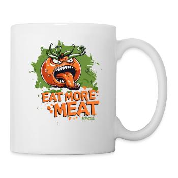 Manger plus de viande, tomate en colère végétarien - Mug blanc - blanc - Droite