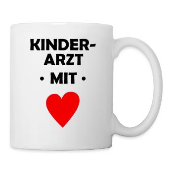 Kinderarzt mit Herz - Arzt - Krankenhaus - Doktor - Tasse - Weiß - Rechts