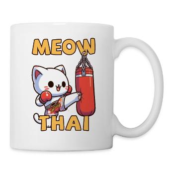 Muay Thai Boxing, Thai Boxing Kickboxen Meow Thai - Tasse - Weiß - Rechts