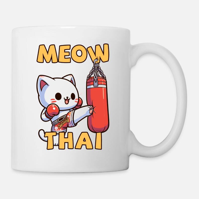 Muay Thai Boxing, Thai Boxing Kickboxen Meow Thai - Tasse - Weiß