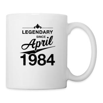 40. Geburtstag Legendär April 1984 Jahrgang 84 - Tasse - Weiß - Rechts