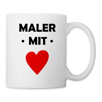 Maler mit Herz - Tasse - Weiß - Rechts