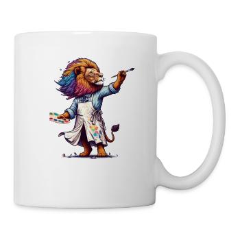 Cute Lion Artist - Mug - white - Right