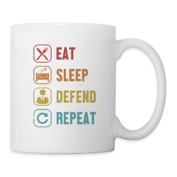 Manger, dormir, défendre, récidiver, conseiller juridique Droit - Mug blanc - blanc - Droite
