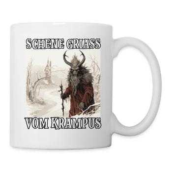 Krampus T Dämonischer Weihnachtsmann Kramperl - Tasse - Weiß - Rechts