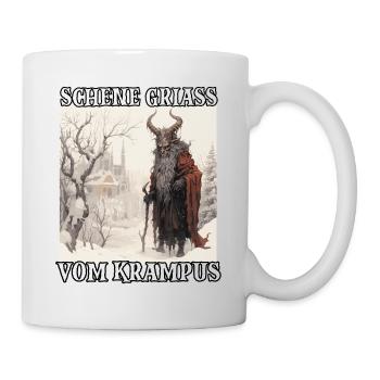 Krampus Maske Krampus Kostüm Kramperl Böser - Tasse - Weiß - Rechts