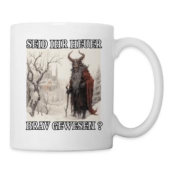 Krampus T Dämonischer Weihnachtsmann Kramperl - Tasse - Weiß - Rechts